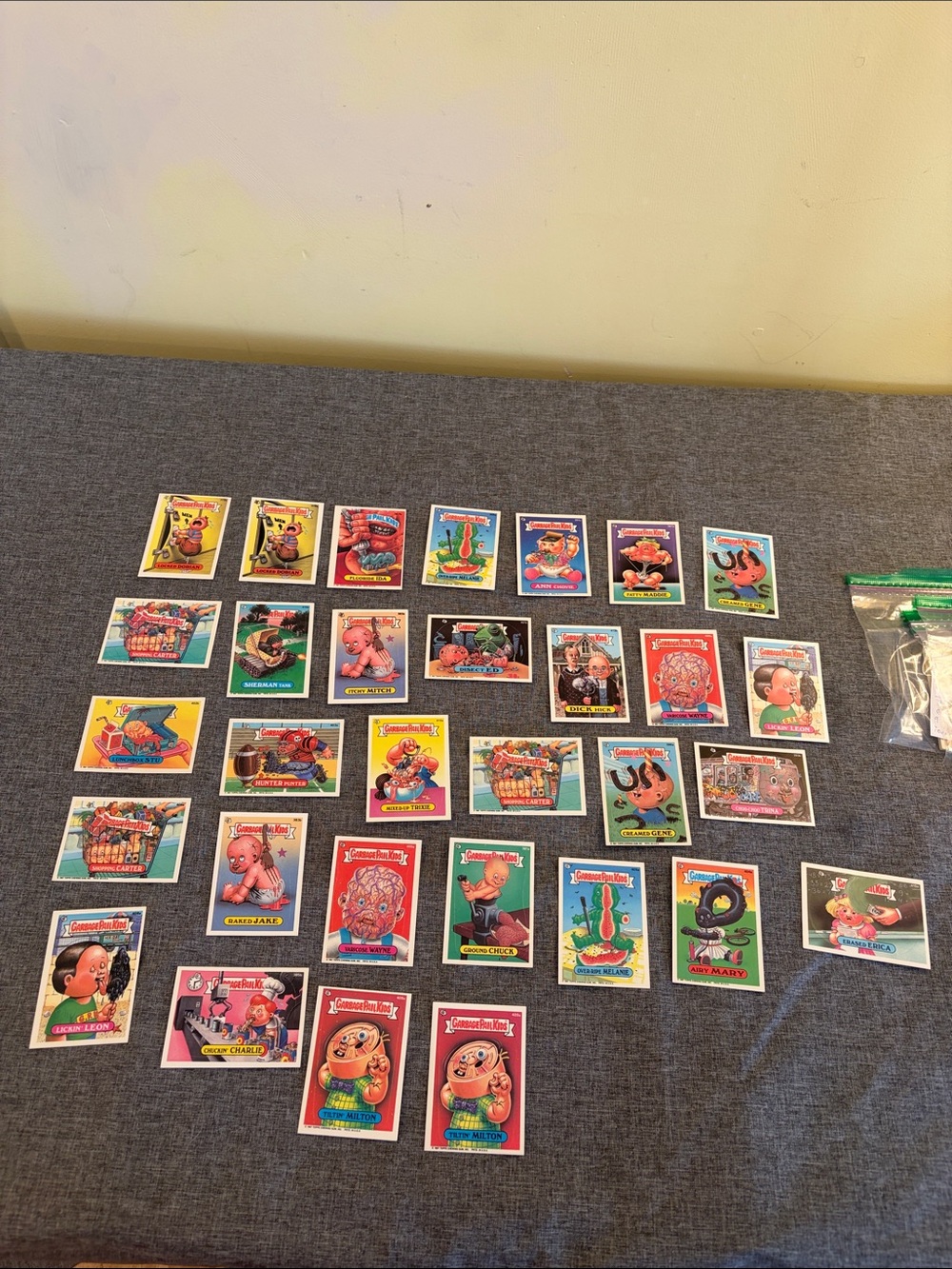 Vintage Garbage Pail Kids Trading Cards Lot of 31. Colorful Assortment series 10